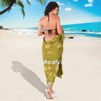 Yellow Hawaii Palm Tree Hibiscus Sarong Fantasy Summer Vibe LT01 - Polynesian Pride