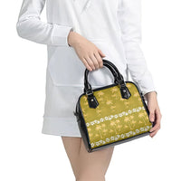 Yellow Hawaii Palm Tree Hibiscus Shoulder Handbag Fantasy Summer Vibe LT01 - Polynesian Pride
