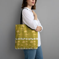 Yellow Hawaii Palm Tree Hibiscus Tote Bag Fantasy Summer Vibe LT01 - Polynesian Pride