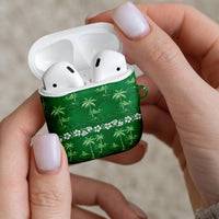 Green Hawaii Palm Tree Hibiscus AirPods Case Fantasy Summer Vibe LT01 - Polynesian Pride