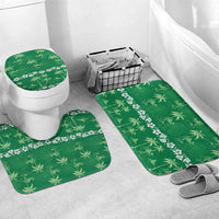 Green Hawaii Palm Tree Hibiscus Bathroom Set Fantasy Summer Vibe