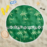 Green Hawaii Palm Tree Hibiscus Beach Blanket Fantasy Summer Vibe