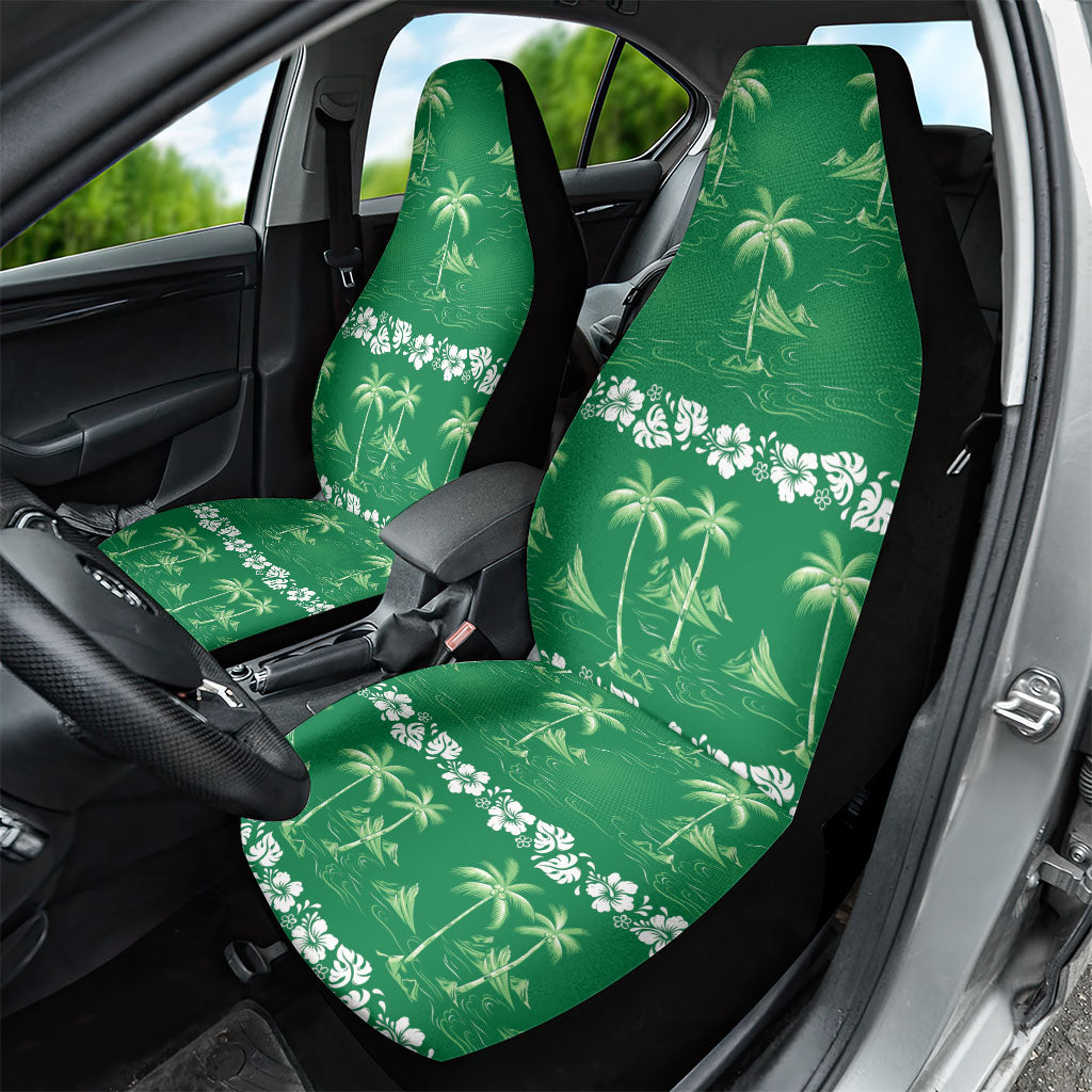 Green Hawaii Palm Tree Hibiscus Car Seat Cover Fantasy Summer Vibe LT01 - Polynesian Pride