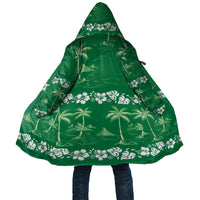 Green Hawaii Palm Tree Hibiscus Cloak Fantasy Summer Vibe LT01 Unisex Green - Polynesian Pride