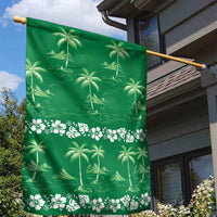 Green Hawaii Palm Tree Hibiscus Garden Flag Fantasy Summer Vibe LT01 - Polynesian Pride
