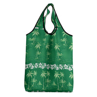 Green Hawaii Palm Tree Hibiscus Grocery Bag Fantasy Summer Vibe LT01 - Polynesian Pride
