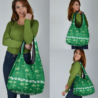 Green Hawaii Palm Tree Hibiscus Grocery Bag Fantasy Summer Vibe LT01 - Polynesian Pride