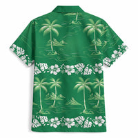 Green Hawaii Palm Tree Hibiscus Hawaiian Shirt Fantasy Summer Vibe LT01 - Polynesian Pride