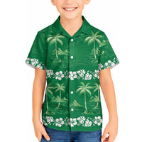 Green Hawaii Palm Tree Hibiscus Hawaiian Shirt Fantasy Summer Vibe LT01 - Polynesian Pride