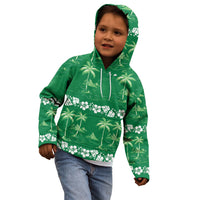 Green Hawaii Palm Tree Hibiscus Kid Hoodie Fantasy Summer Vibe LT01 - Polynesian Pride