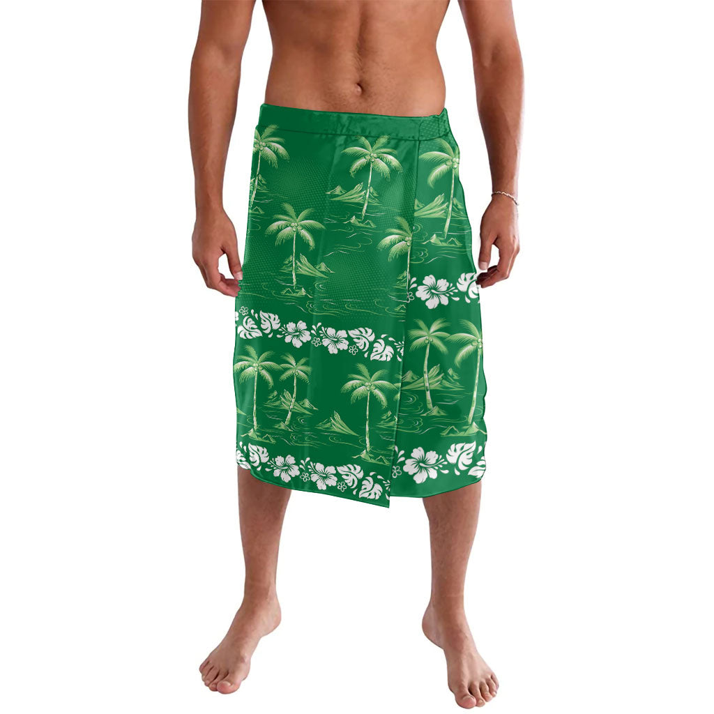 Green Hawaii Palm Tree Hibiscus Lavalava Fantasy Summer Vibe LT01 Green - Polynesian Pride
