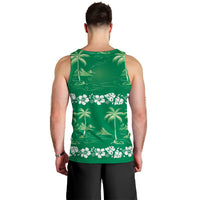 Green Hawaii Palm Tree Hibiscus Men Tank Top Fantasy Summer Vibe LT01 - Polynesian Pride
