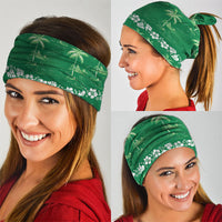 Green Hawaii Palm Tree Hibiscus Neck Gaiter Fantasy Summer Vibe LT01 - Polynesian Pride