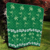Green Hawaii Palm Tree Hibiscus Quilt Fantasy Summer Vibe LT01 - Polynesian Pride