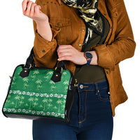 Green Hawaii Palm Tree Hibiscus Shoulder Handbag Fantasy Summer Vibe LT01 - Polynesian Pride