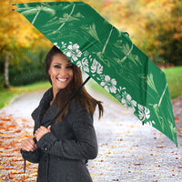 Green Hawaii Palm Tree Hibiscus Umbrella Fantasy Summer Vibe