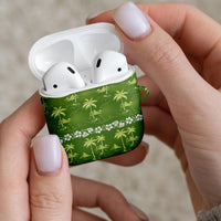 Olive Green Hawaii Palm Tree Hibiscus AirPods Case Fantasy Summer Vibe LT01 - Polynesian Pride