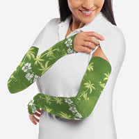 Olive Green Hawaii Palm Tree Hibiscus Arm Sleeves Fantasy Summer Vibe LT01 - Polynesian Pride