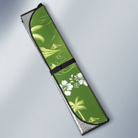 Olive Green Hawaii Palm Tree Hibiscus Auto Sun Shade Fantasy Summer Vibe LT01 - Polynesian Pride