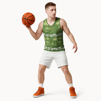 Olive Green Hawaii Palm Tree Hibiscus Basketball Jersey Fantasy Summer Vibe LT01 - Polynesian Pride