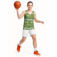Olive Green Hawaii Palm Tree Hibiscus Basketball Jersey Fantasy Summer Vibe LT01 - Polynesian Pride