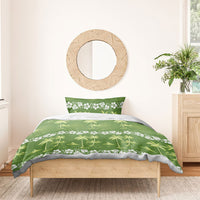 Olive Green Hawaii Palm Tree Hibiscus Bedding Set Fantasy Summer Vibe LT01 - Polynesian Pride