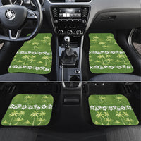 Olive Green Hawaii Palm Tree Hibiscus Car Mats Fantasy Summer Vibe LT01 Set 4pcs Olive - Polynesian Pride