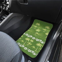 Olive Green Hawaii Palm Tree Hibiscus Car Mats Fantasy Summer Vibe LT01 - Polynesian Pride