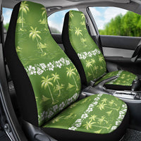 Olive Green Hawaii Palm Tree Hibiscus Car Seat Cover Fantasy Summer Vibe LT01 - Polynesian Pride