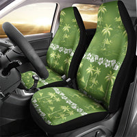 Olive Green Hawaii Palm Tree Hibiscus Car Seat Cover Fantasy Summer Vibe LT01 - Polynesian Pride