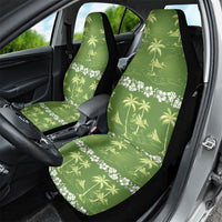 Olive Green Hawaii Palm Tree Hibiscus Car Seat Cover Fantasy Summer Vibe LT01 - Polynesian Pride