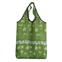 Olive Green Hawaii Palm Tree Hibiscus Grocery Bag Fantasy Summer Vibe LT01 - Polynesian Pride
