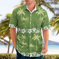 Olive Green Hawaii Palm Tree Hibiscus Hawaiian Shirt Fantasy Summer Vibe LT01 - Polynesian Pride