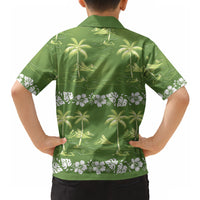 Olive Green Hawaii Palm Tree Hibiscus Hawaiian Shirt Fantasy Summer Vibe LT01 - Polynesian Pride
