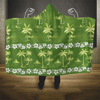 Olive Green Hawaii Palm Tree Hibiscus Hooded Blanket Fantasy Summer Vibe LT01 - Polynesian Pride