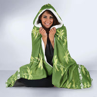 Olive Green Hawaii Palm Tree Hibiscus Hooded Blanket Fantasy Summer Vibe LT01 - Polynesian Pride