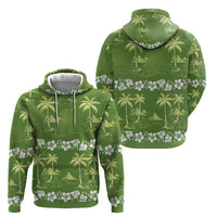Olive Green Hawaii Palm Tree Hibiscus Hoodie Fantasy Summer Vibe LT01 - Polynesian Pride