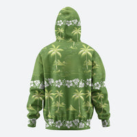 Olive Green Hawaii Palm Tree Hibiscus Hoodie Fantasy Summer Vibe LT01 - Polynesian Pride