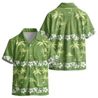 Olive Green Hawaii Palm Tree Hibiscus Kid Hawaiian Shirt Fantasy Summer Vibe LT01 - Polynesian Pride