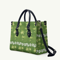 Olive Green Hawaii Palm Tree Hibiscus Leather Bag Fantasy Summer Vibe LT01 Olive - Polynesian Pride