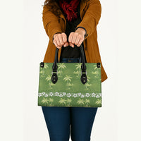 Olive Green Hawaii Palm Tree Hibiscus Leather Bag Fantasy Summer Vibe LT01 - Polynesian Pride