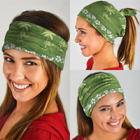 Olive Green Hawaii Palm Tree Hibiscus Neck Gaiter Fantasy Summer Vibe LT01 - Polynesian Pride