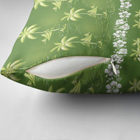 Olive Green Hawaii Palm Tree Hibiscus Pillow Cover Fantasy Summer Vibe LT01 - Polynesian Pride