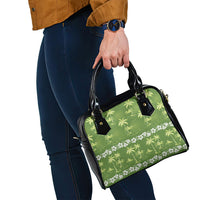 Olive Green Hawaii Palm Tree Hibiscus Shoulder Handbag Fantasy Summer Vibe LT01 - Polynesian Pride