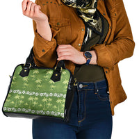 Olive Green Hawaii Palm Tree Hibiscus Shoulder Handbag Fantasy Summer Vibe LT01 - Polynesian Pride