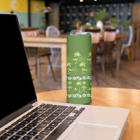 Olive Green Hawaii Palm Tree Hibiscus Skinny Tumbler Fantasy Summer Vibe LT01 - Polynesian Pride