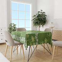 Olive Green Hawaii Palm Tree Hibiscus Tablecloth Fantasy Summer Vibe LT01 - Polynesian Pride