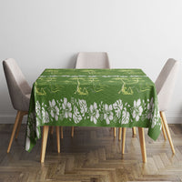 Olive Green Hawaii Palm Tree Hibiscus Tablecloth Fantasy Summer Vibe LT01 - Polynesian Pride