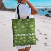 Olive Green Hawaii Palm Tree Hibiscus Tote Bag Fantasy Summer Vibe LT01 - Polynesian Pride