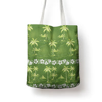 Olive Green Hawaii Palm Tree Hibiscus Tote Bag Fantasy Summer Vibe LT01 - Polynesian Pride